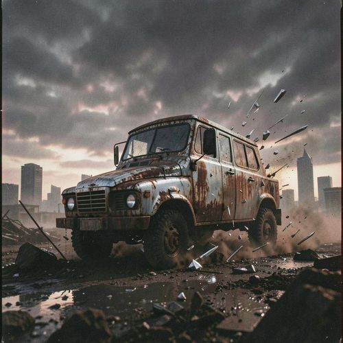 The sky is bruised and bleeding.